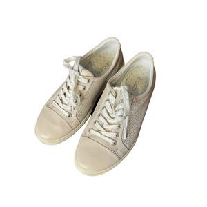 Ecco Women Golf Shoes Hybrid 2 Lace Up Low‎ Top Beige Size 6
